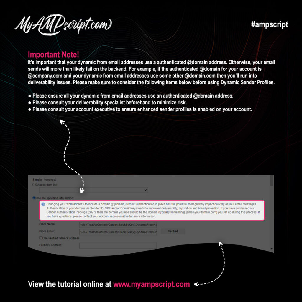 Dynamic Sender Profiles With AMPscript